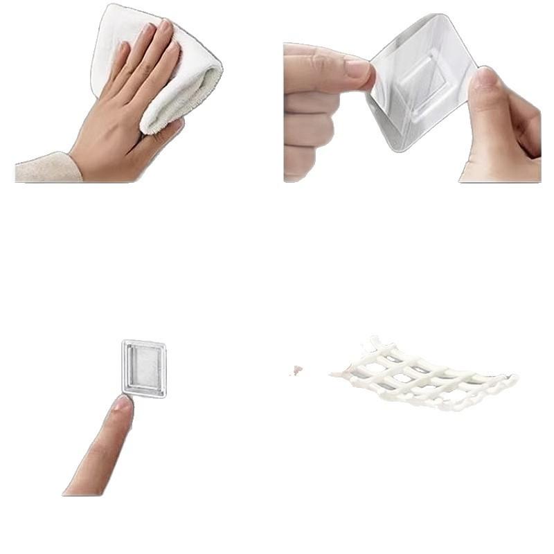 石鹸ケース レディース メンズ 壁掛け式 水切り 穴あけ不要 浴室 洗面所 プラスチック製 編み込み風 アイボリー ブラック