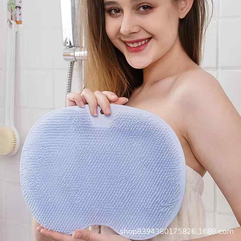 フットブラシ フットケアマット 背中洗いマット 垢すり 吸盤付き 滑り止め シリコン TPR ピンク ブルー..