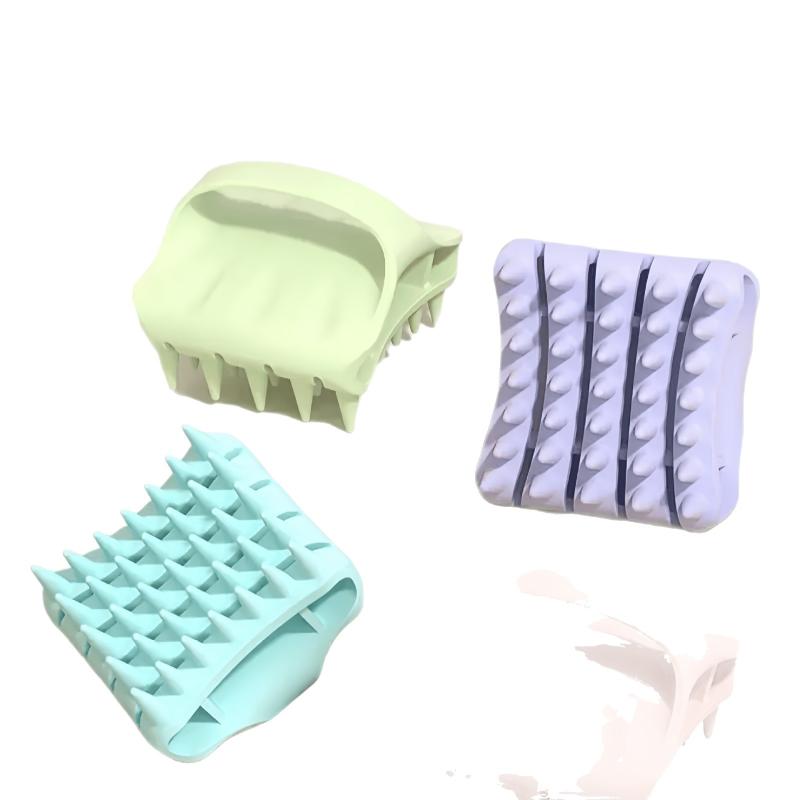 シャンプーブラシ シリコン製 頭皮マッサージ ブラシ スカルプケア ヘアケア クリーニング 櫛 天藍色 ..