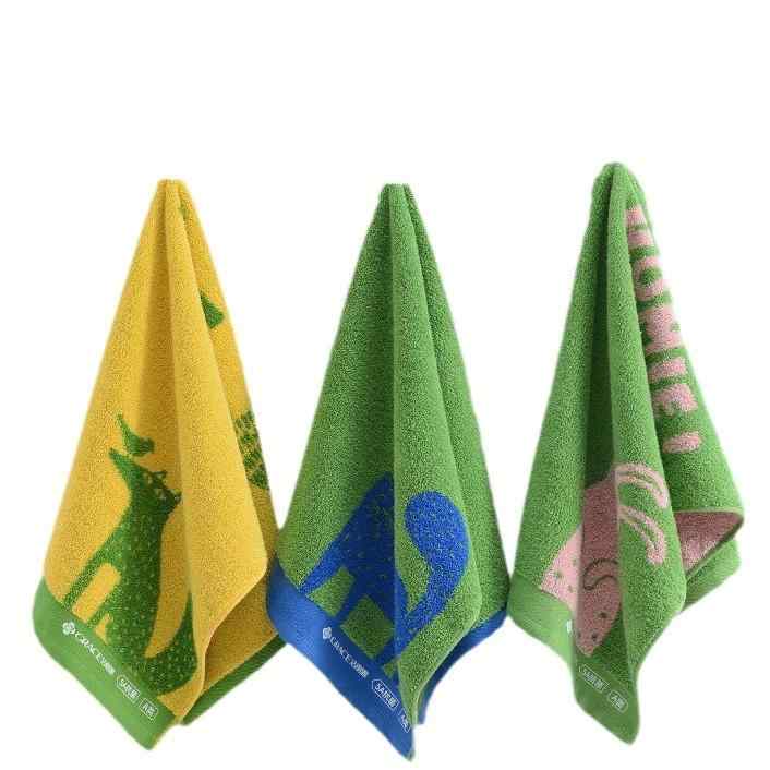 タオル キッズ 子供用 綿 コットン アニマル 動物 かわいい 面タオル フェイスタオル キツネ ウサギ ネコ 76 35cm