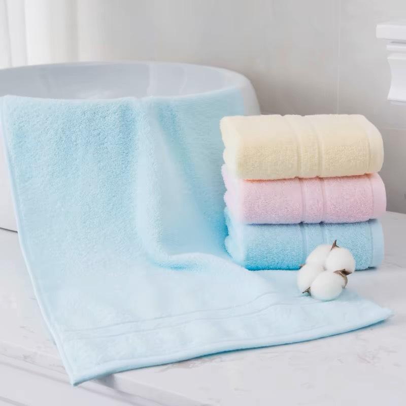 タオル 男女兼用 洗顔タオル 綿 無地 吸水性 レッド イエロー ブルー 60cm×30cm(x6)