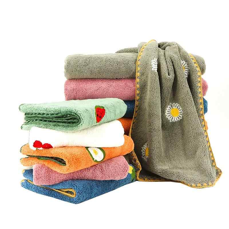 タオル レディース バスタオル セット 家庭用 ペア 珊瑚フリース 刺繡タオル ピンク ニンジン 白 サク..