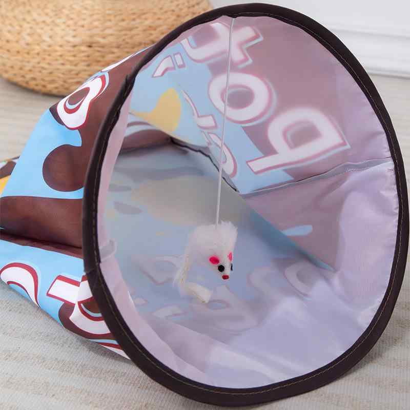 猫トンネル おもちゃ ペット用品 折りたたみ式 響き紙 猫 遊び道具 ストレス解消 室内 運動不足解消 オレンジ 咖啡色 黄色 青