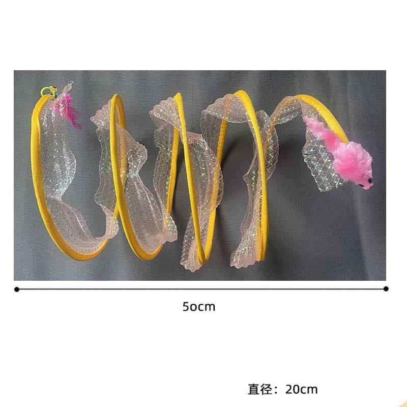 猫 おもちゃ トンネル 折りたたみ 猫用 通路 迷路 テント 玩具 ベル 羽 自High(x2)