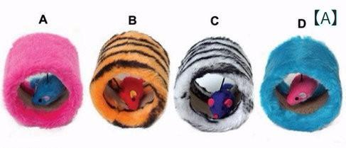 猫 おもちゃ 猫用 隧道 ネズミ ぬいぐるみ 4色 小型犬 ペット用品(x10)