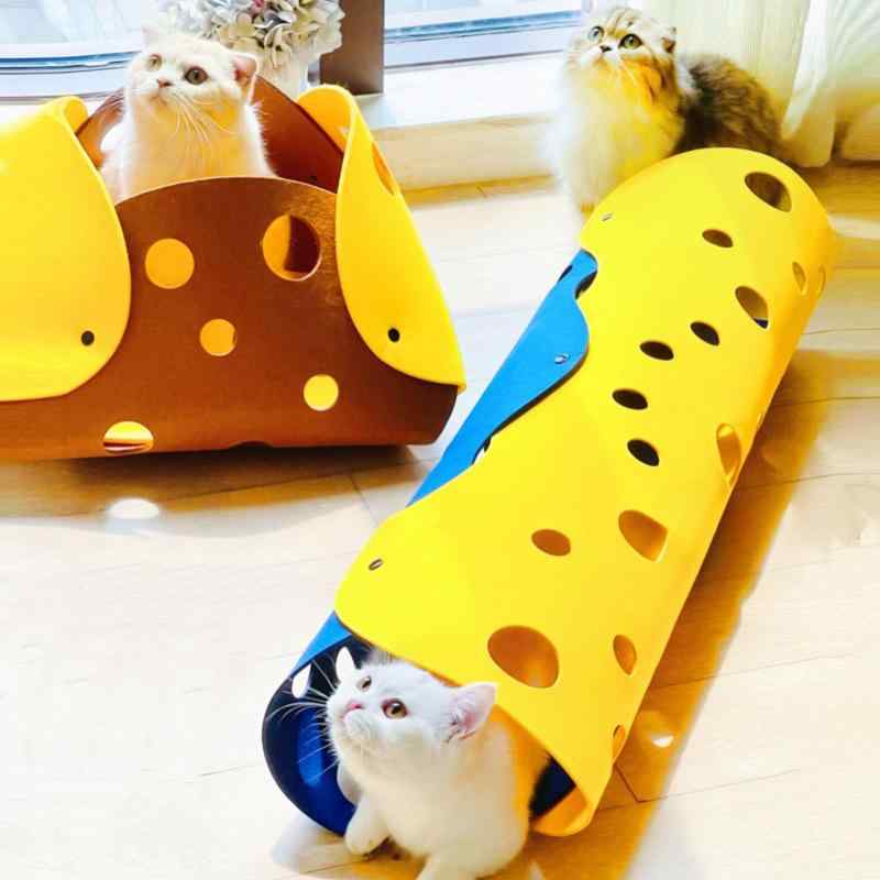 猫 トンネル 猫ハウス 猫用おもちゃ フェルト 折りたたみ 収納 隠れ家 ブルー イエロー コーヒー 星空