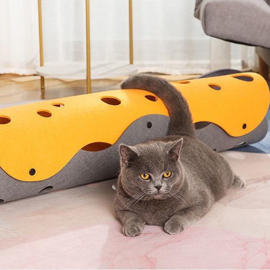 猫 tunnel トンネル フェルト 猫 窩 猫 ハウス 折りたたみ 式 2層 猫 おもちゃ 爪とぎ