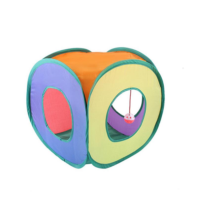 猫 トンネル ペット おもちゃ S字 T字 レインボー 猫 遊び場 運動不足解消 ストレス解消 休憩 昼寝 ポ..