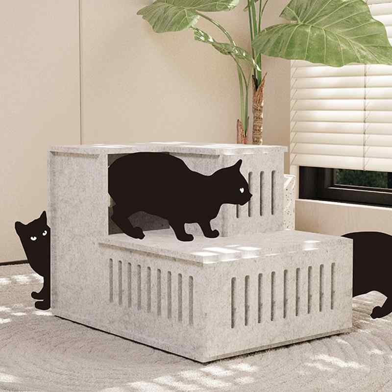 ペットハウス 猫 トンネル 隠れ家 ドーム型 ハウス フェルト 爪とぎ 二層 防水 降噪 銀グレー 黒 宝藍色(x2)