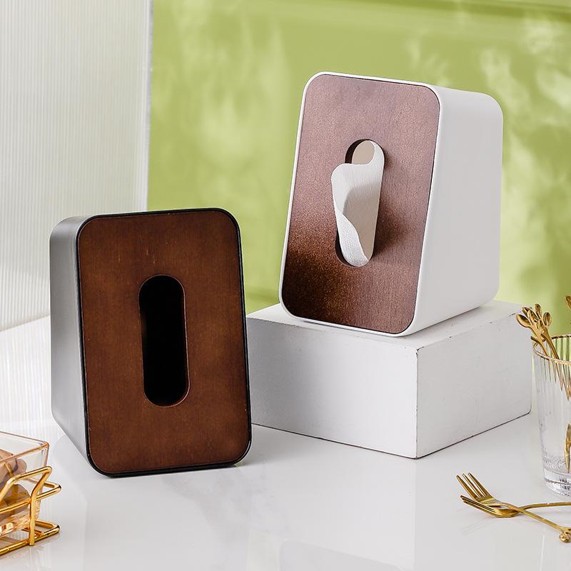 ティッシュボックス 木製 胡桃色 蓋付き 卓上 縦置き おしゃれ ゴム材 無垢材 リビング ダイニング 寝室
