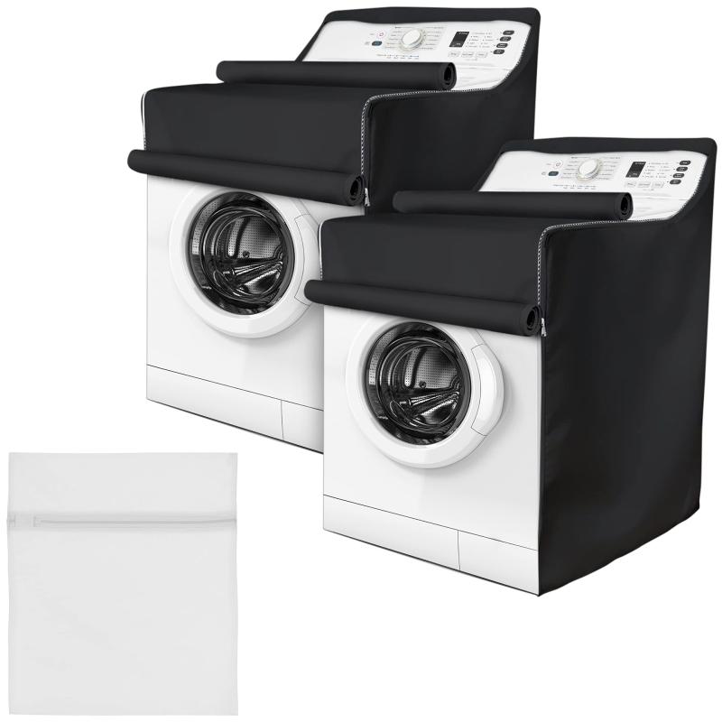 洗濯機カバー レディース ポリエステル 洗濯機 防塵カバー 黒 74 71 110 現代風(x20)