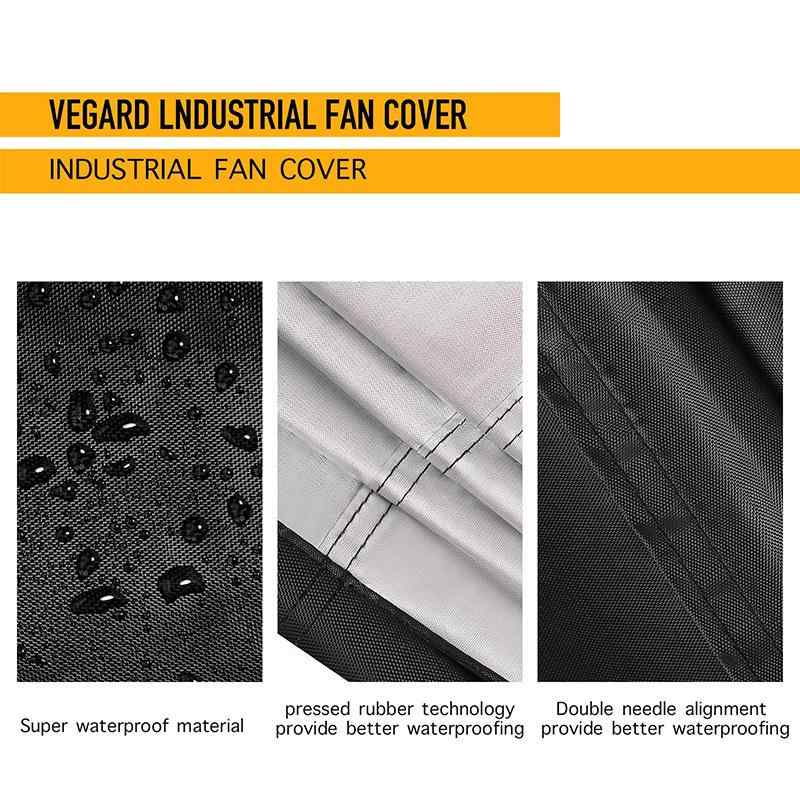 扇風機カバー 防水 防塵 ポリエステル ブラック アウトドア 高速 楼扇 鼓扇 鼓風機 工業扇 美式(x2)