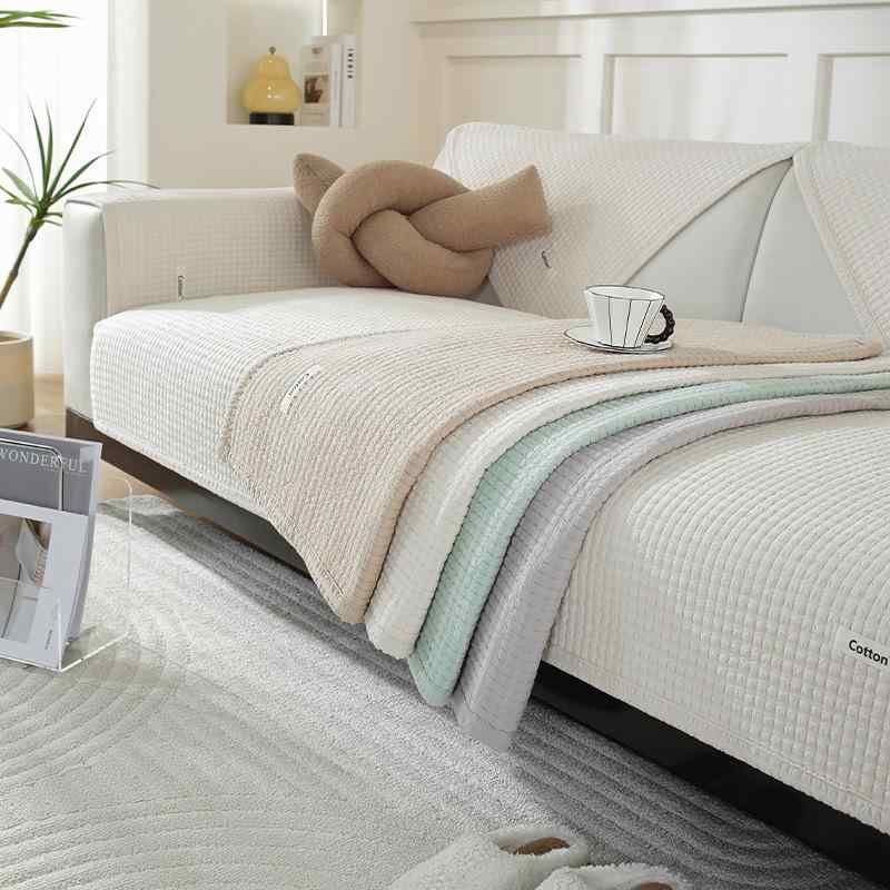 ソファパッド 綿 布製 ソファカバー 坐垫 滑り止め 北欧 シンプル モダン アイボリー カーキ グレー グ..