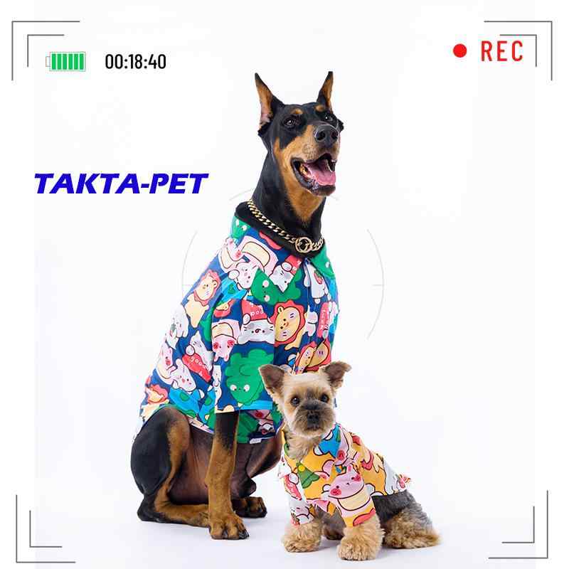 シャツ ペット用 小型犬 中型犬 大型犬 猫用 コットン かわいい 動物柄 ブルー オレンジ M L XL XXL XXXL 4XL 5XL 6XL フレンチブルドッグ S M L XL(x10)