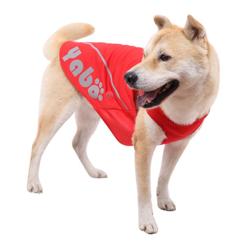 ドッグウェア メッシュ タンクトップ 犬 猫 ペット 服 3D 通気性 速乾 カジュアル 赤 蛍光黄 水色 オレンジ(x4)