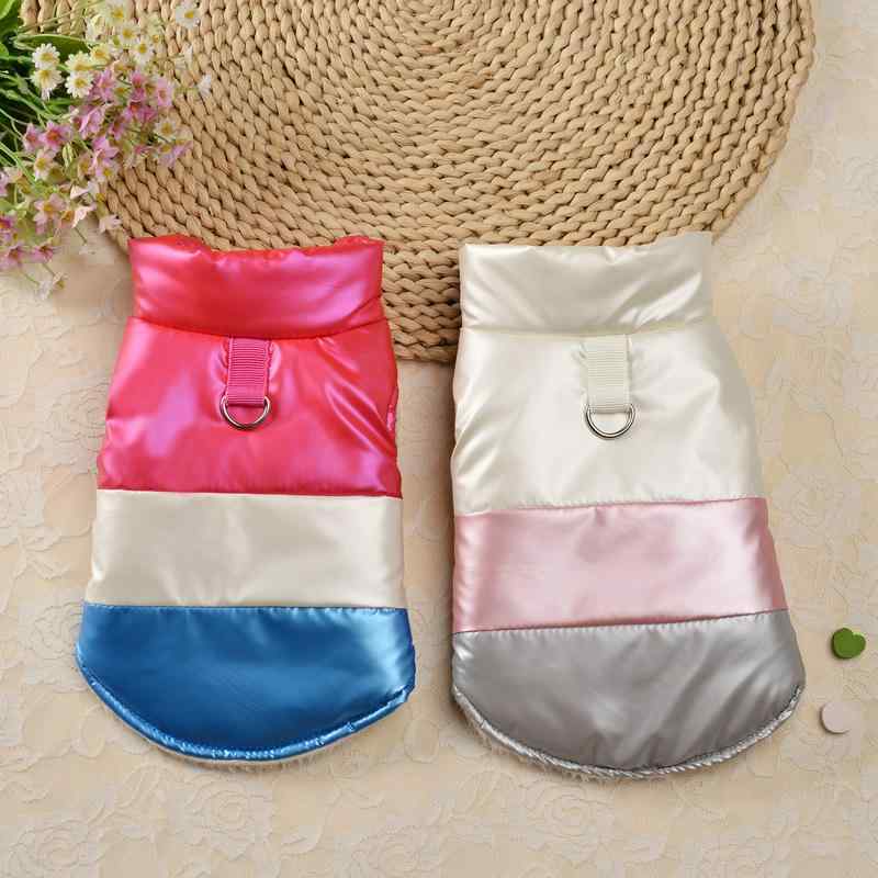 ペット服 犬用 秋冬用 切り替え ベスト 暖かい ドッグウェア おしゃれ かわいい 防水 防寒 小型犬 中型犬 お散歩 米粉灰 レッド ブルー