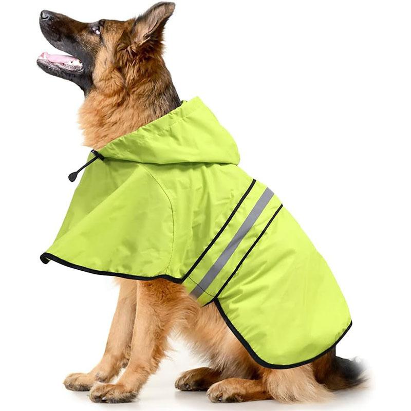 犬用レインコート ポリエステル製 犬服 大型犬 アラスカンマラミュート ゴールデンレトリバー 雨具 黄色 草色 青 マゼンタ色 赤
