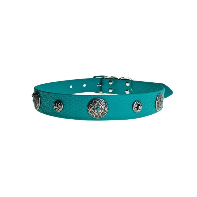 首輪 ペット用 犬 PUレザー スタッズ付き 防水 調整可能 小型犬 中型犬 ピンク シルバーバックル 黒 湖..