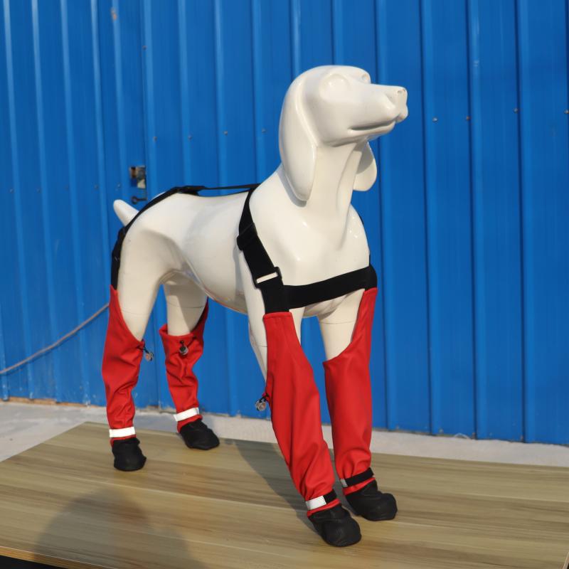 犬 靴 ドッグシューズ ペットシューズ 滑り止め 防汚 防寒 防水 XS S M L XL XXL レッド 赤 ポリエステル 英国風(x5)