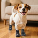 ドッグシューズ 小型犬用 犬靴 防水 耐摩耗 テディ プードル ブラック ピンク 1号 2号 3号 4号 5号