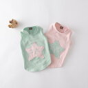 ペット服 レディース 全綿 ストライプ 星柄 小背心 春夏 普段使い テディ ビション かわいい カジュアル