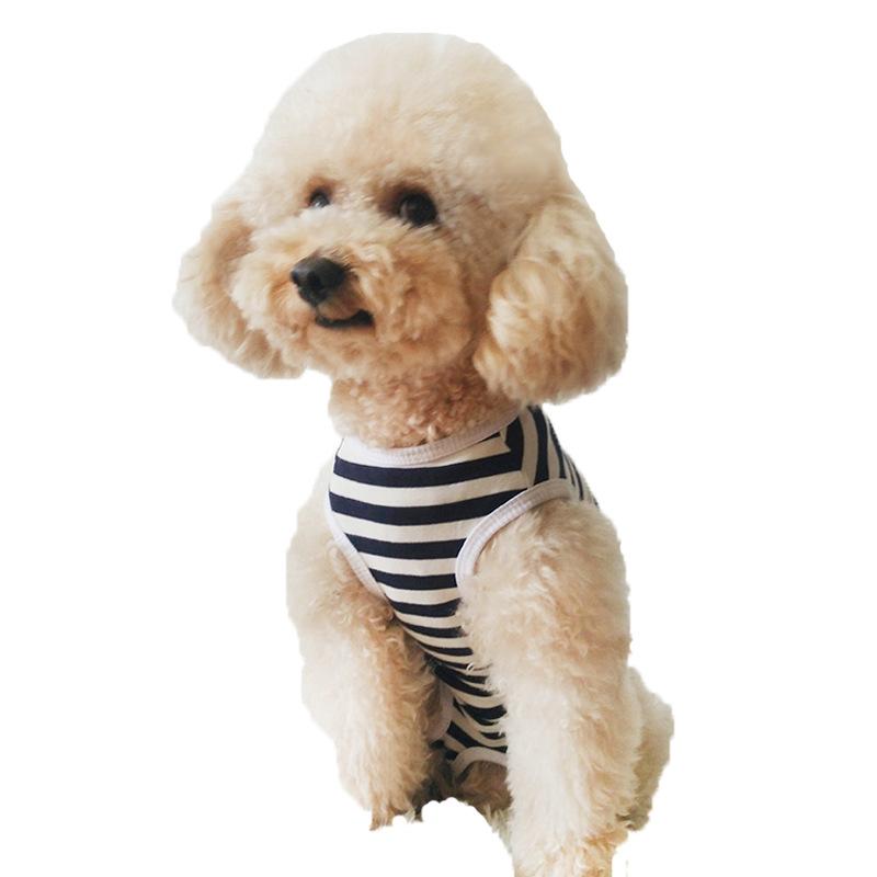 犬服 ドッグウェア コットン ストライプ柄 全包み 腹巻 オス メス 兼用 マナーパンツ 生理パンツ ブル..