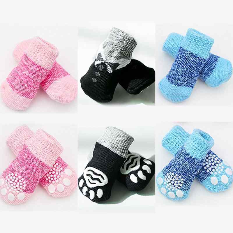 犬 猫 靴下 ペット用 秋冬 防寒 伸縮性 ソックス 小型犬 中型犬 大型犬 犬用品 服飾雑貨 ピンク ブルー..