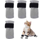 犬 猫 靴下 ソックス ペット用 美容 ケア 傷舐め防止 面ファスナー ポリエステル ブラック グレー Mサイズ 猫 Lサイズ コーギー テディ XLサイズ 10斤以上 猫 犬