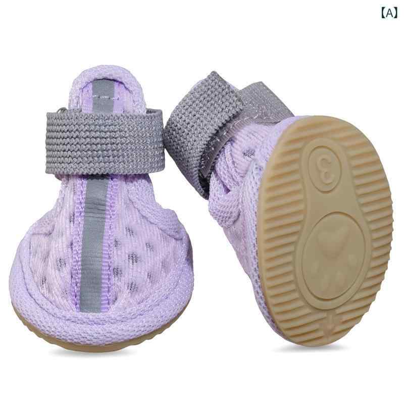 YKsakaiの犬 靴 ヨークシャーテリア ティーカップドッグ サイズ 25kg以下 通気性 ゴム メッシュ パープル グリーン ブルー 小型犬 履きやすい 滑り止め 普段使い かわいい｜アングル2