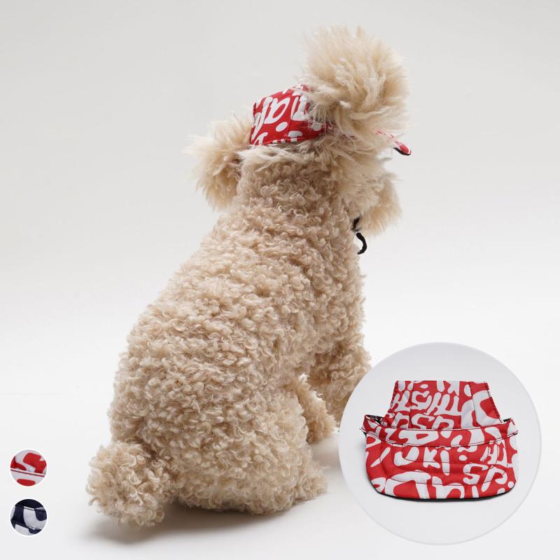 帽子犬用 日よけ 紫外線対策 通気性 ドッグ キャップ ペット 服飾雑貨 赤 白 青 ポリエステル 春夏