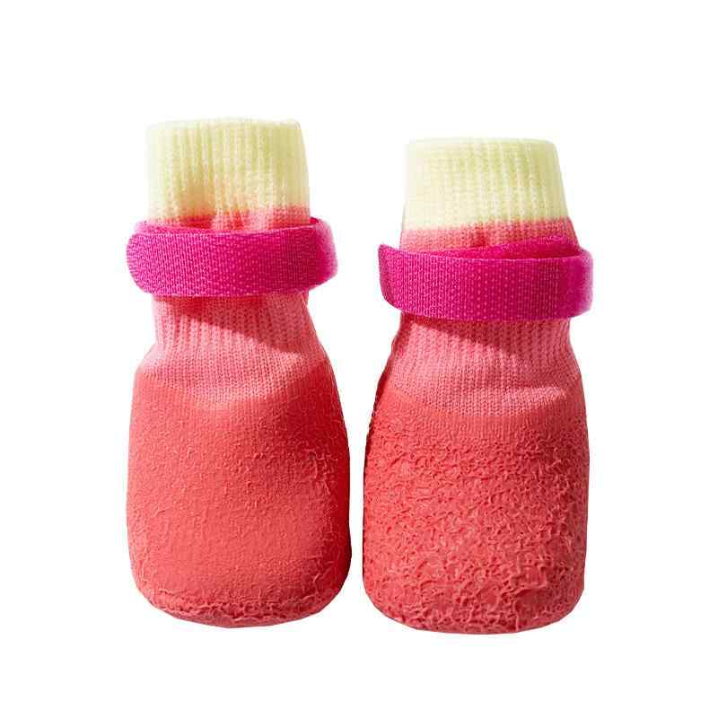 ドッグシューズ 犬用靴下 ペット用靴下 防水 肉球保護 滑り止め 履きやすい 小型犬 中型犬 ポリエステル ピンク ブルー