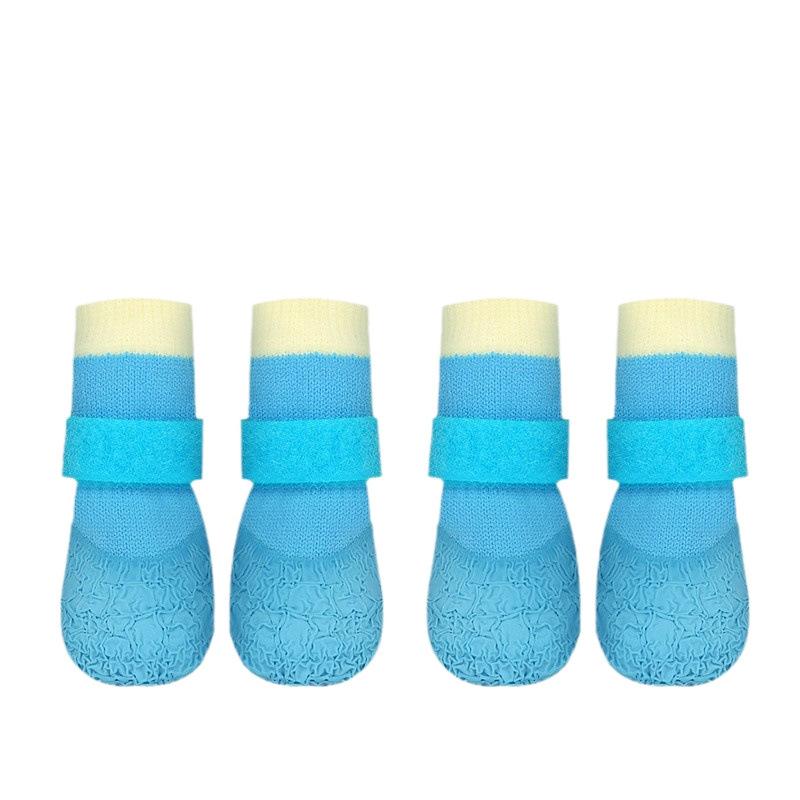 犬用シューズ 犬用ソックス 防水 小型犬 中型犬 柴犬 肉球保護 滑り止め レインシューズ 4足 セット ポリエステル(x2)