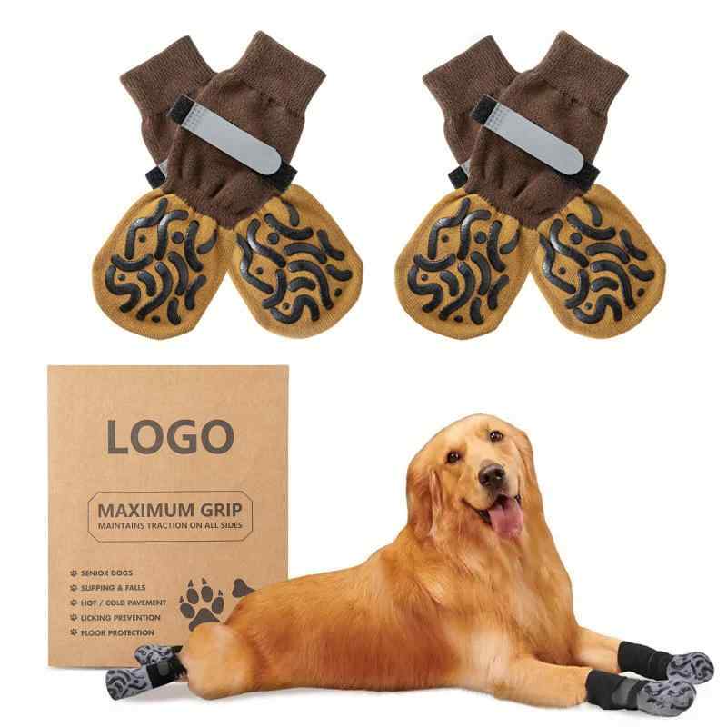 犬用靴下 ペット用靴下 滑り止め 防水 ドッグソックス 小型犬 中型犬 猫 室内 散歩 怪我防止 肉球保護 防寒 あったか おしゃれ かわいい 綿製 縞模様 ヒョウ柄 星柄 オールシーズン カジュアル ブラック ピンク系