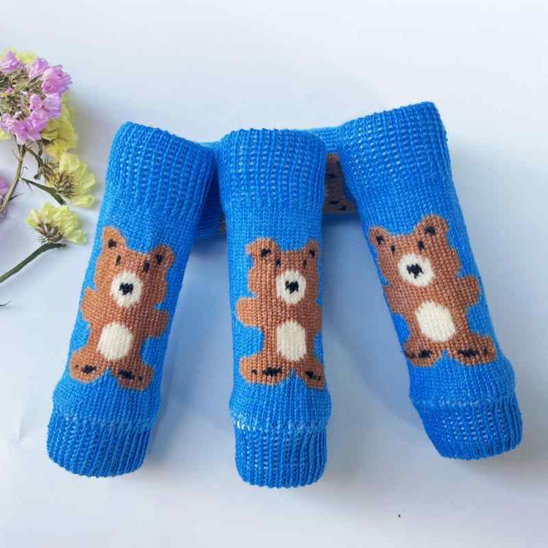 犬用 レッグウォーマー 黄色小熊柄 膝保護 肘保護 小型犬 傷舐め防止 滑り止め 汚れ防止 ポリエステル..