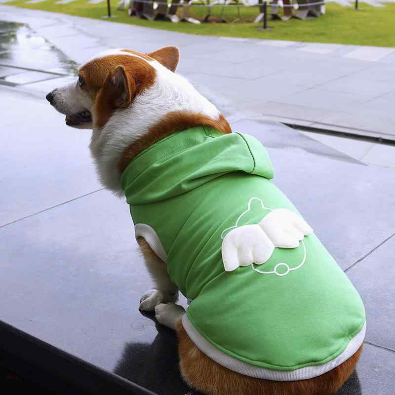 犬 服 秋冬 中型犬用 ノースリーブ パーカー 帽子付き 綿 柴犬 コーギー 緑 紫(x2)