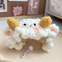 ペット用 帽子猫用 おもしろ かわいい 手編み ニット 写真撮影 コスプレ 小型犬 被り物 ホワイト 小羊 ホワイト 小犬(x1000)