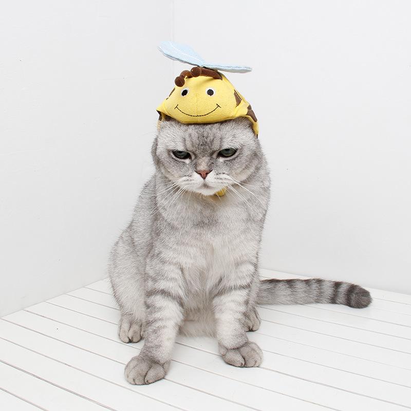 ペット用帽子犬 猫 かわいい カートーン ビー 蜂 てんとう虫 コスプレ かぶりもの ヘッドアクセサリー ..