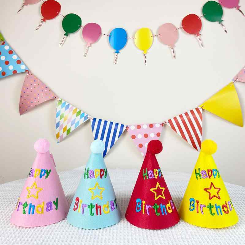 ペット用帽子 大型犬用 フェルト デコレーション サモエド 犬 ゴールデンレトリバー バースデー ブルー ピンク レッド イエロー かわいい おしゃれ