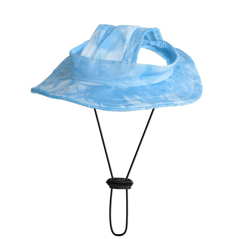 ペット用帽子犬猫兼用 漁夫帽 紫外線対策 調節可能 ポリエステル 絞り染め風 春夏 かわいい パステルカ..