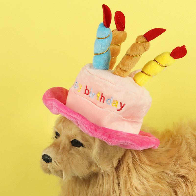 帽子 ペット用 猫 犬 コスプレ かぶりもの ネコ耳付き ブルー ピンク かわいい ぬいぐるみ素材 小型犬 ..