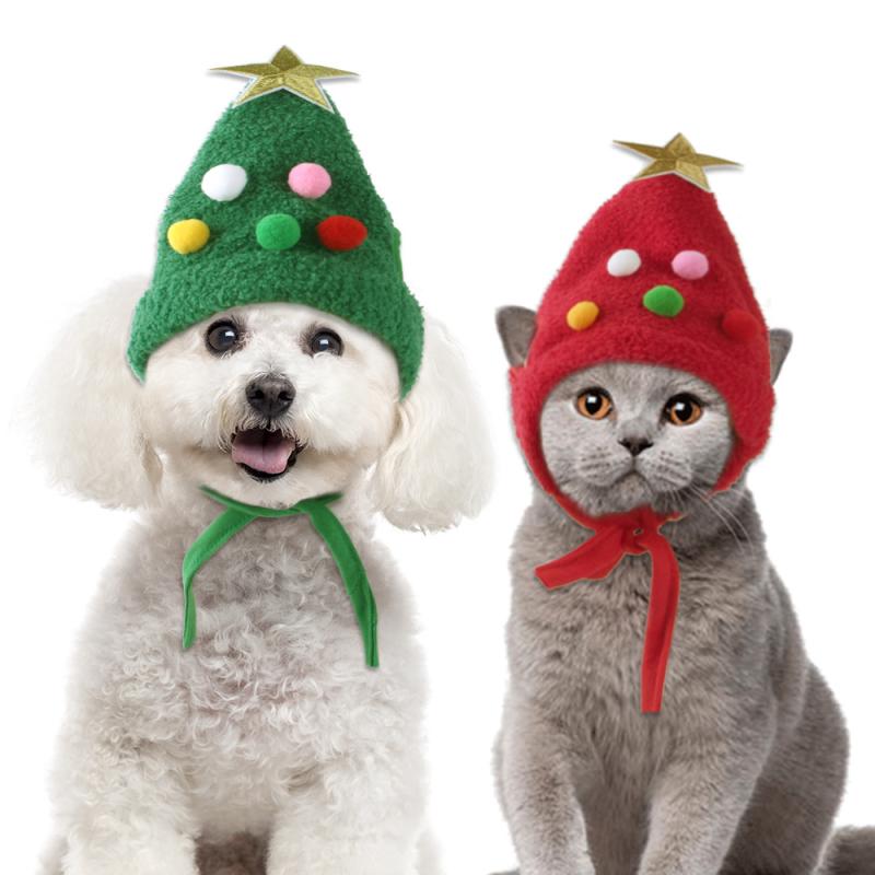 ペット用帽子犬用 クリスマス ヘッドウェア クリスマスツリー 猫 かわいい ヘッドアクセサリー コスプ..