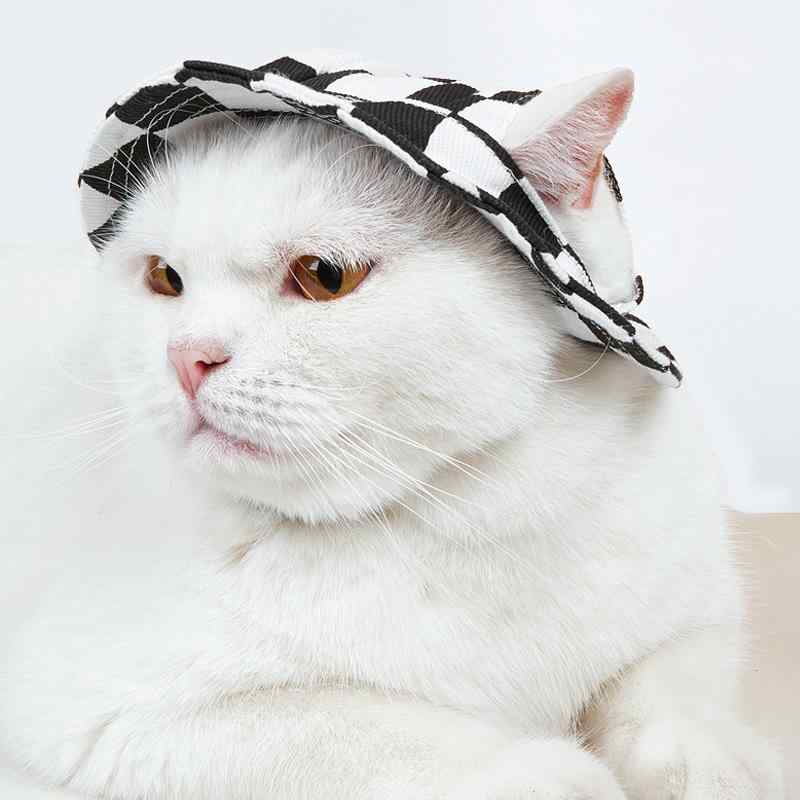 帽子犬猫用 ペット用 誕生日 パーティー ドール 小帽子 手編み ブラック ホワイト レッド ブルー 格子..