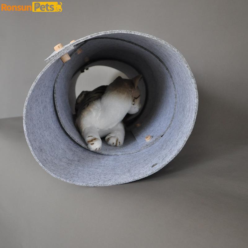 猫 トンネル 猫用 ハウス 一体型 フェルト 隠れ家 おもちゃ 収納簡単 ストレス解消 遊び道具