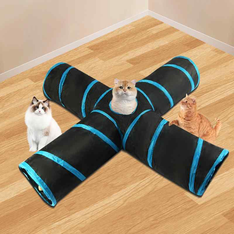 猫 トンネル 猫 ハウス ペット おもちゃ 4通 プレイ 休憩 運動不足解消 隠れ家 うさぎ テント ポリエス..
