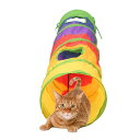 猫 おもちゃ ペット用品 レインボー トンネル 折りたたみ 式 猫 通路 帆布 軽量(x500)