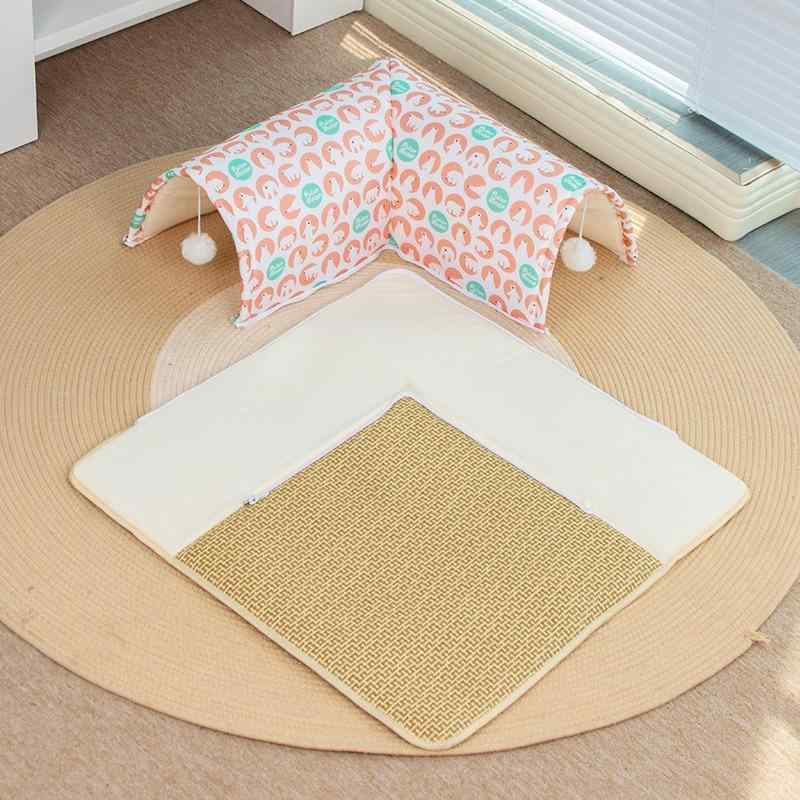 猫窝 レディース 直角 トンネル かわいい パステルカラー ペットハウス プレイハウス 猫 春夏(x2)