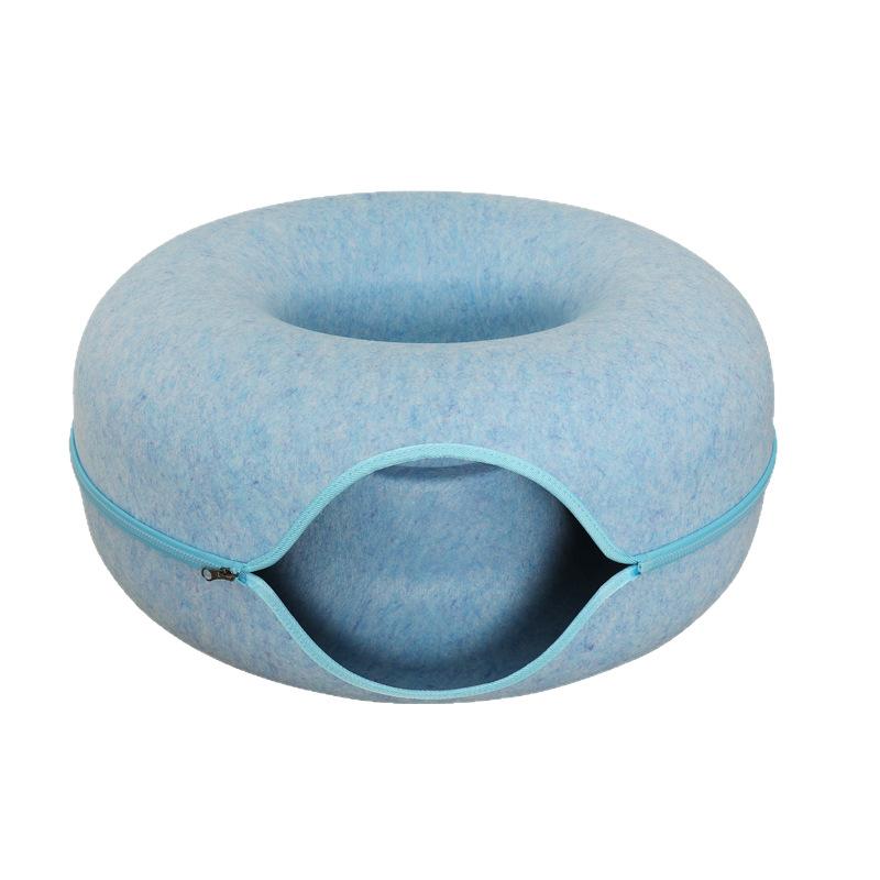 猫用ベッド 猫鍋 毛布 フェルト 猫 トンネル 猫用 小型犬 ペットハウス 寝床 タイヤ型 オールシーズン ..