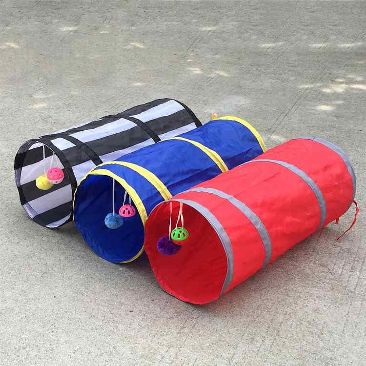 猫 おもちゃ トンネル 折りたたみ ポリエステル 布 猫 テント 猫 通路 ドリル 桶 迷彩 赤 青 黄 ストラ..