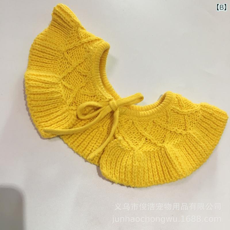 YKsakaiのペット用 犬 猫 手編み ニット スヌード マフラー 首輪 アクセサリー 赤 黄 ピンク 青 小型犬(x3)｜アングル3