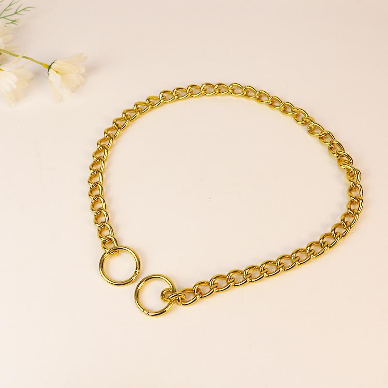 犬 首輪 銅製 ペット用 Pチェーン 噛みつき防止 犬用 訓練用品 ゴールド 小型犬 中型犬 大型犬 散歩 チ..